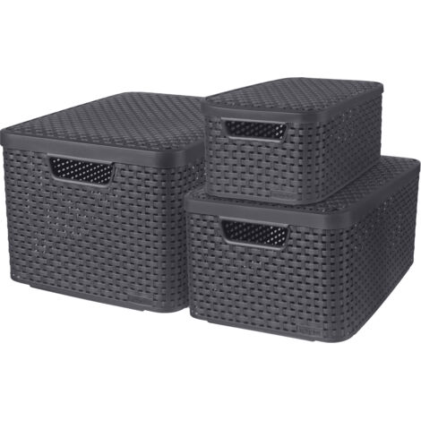 STYLE Set de 3 boîtes de rangement avec couvercle S+M+L - Veba (1/5)