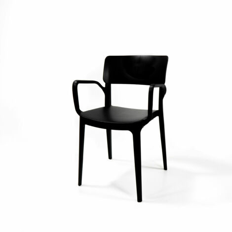 Chaise Wing en Plastique Empilable avec Accoudoirs - Lot de 4 - Veba (1/4)
