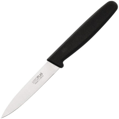 Couteau d'Office Professionnel Lame Droite Noir 75 mm - Hygiplas (1/5)