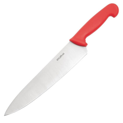 Couteau Professionnel de Cuisinier Rouge 255 mm - Hygiplas (1/4)
