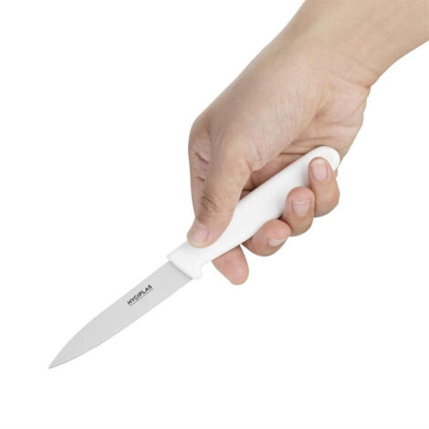 Couteau d'Office Blanc Professionnel 75 mm - Hygiplas (1/3)