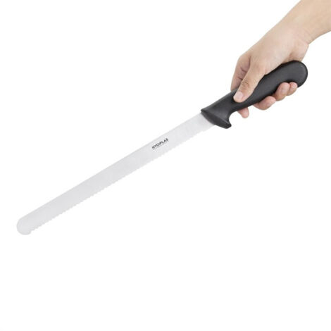 Couteau à Trancher 305 mm Denté Noir - Hygiplas (1/4)