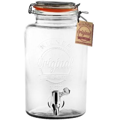 Distributeur de Boissons 5 Litres avec Couvercle à Clip - Kilner