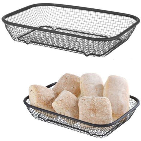 Corbeille métallique pour servir le pain et les petits pains 295x220x60 mm noir - Hendi 425558 (1/3)