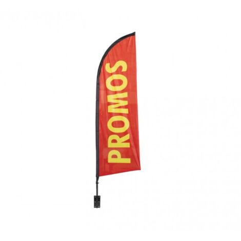 Drapeau PROMOS de dimensions 225 x 85 cm avec son kit support mural et mât (1/3)