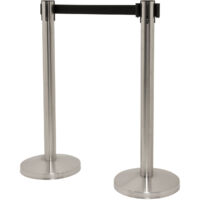 Lot de 2 poteaux d'accueil Budget avec corde rétractable