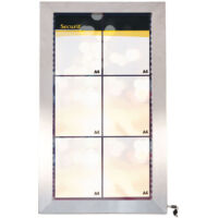 Présentoir LED couleur - Acier inoxydable - télécommande incluse - présente 6xpages A4 - Securit