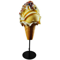 Figurine "GLACE" Double Face sur platine métallique noire - Interface PLV