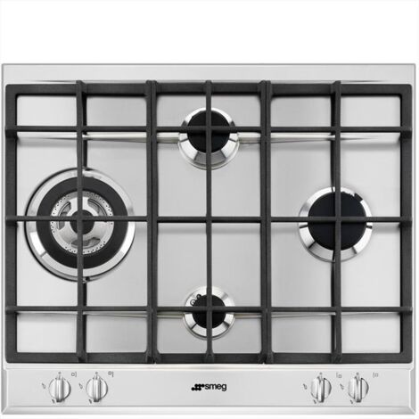 Smeg P261XGH Piano Cottura a Gas 4 Zone Griglie in Ghisa 60 cm Acciaio Inox