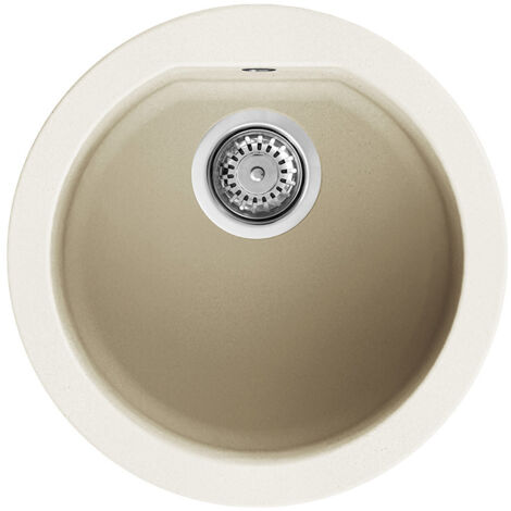 Lavello Tondo Elleci Incasso Fox ROUND Granitek Bianco Antico LGFROU62
