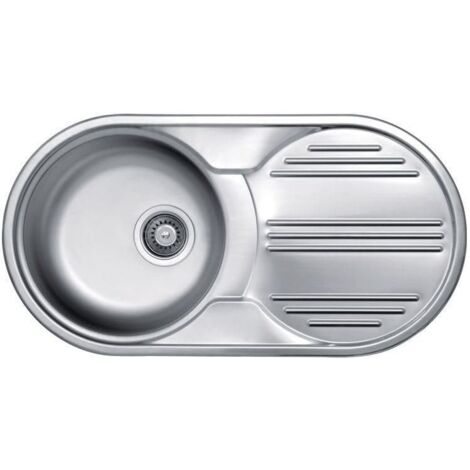 Elleci Special Round 830 LIX830SACRD - Lavello da incasso 1 vasca + gocciolatoio, Acciaio inox satinato, 83x43,5 cm, da incasso, Inox satinato