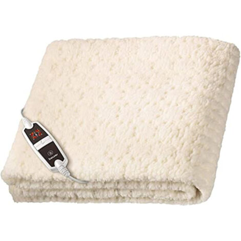 Beurer UB 53 Teddy Single - Coprimaterasso termico singolo, 4 livelli di temperatura, spegnimento automatico dopo 12 h, sistema di sicurezza BSS, superficie in teddy bear-plush, comodo comando LED, sf (1/5)