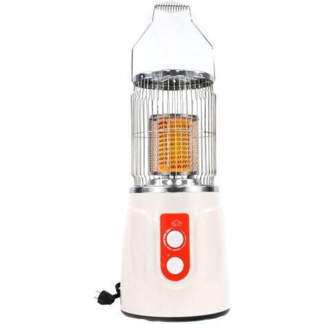 DCG Eltronic - PTC9324 - Stufa elettrica in ceramica, potenza 2000W, 2 livelli di calore, termostato regolabile, protezione anti-ribaltamento, Bianco
