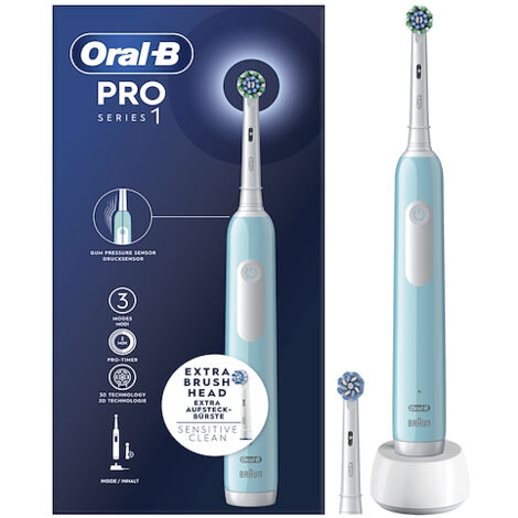 Oral B spazzolino elettrico ricaricabile series 1 blu con timer e 2 testine