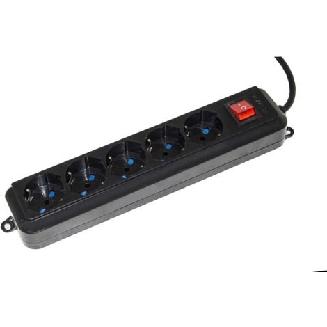 Digitus Multipresa 5 Prese Universali Ita-Schuko 10-16 A Spina 16 A con Interruttore Cavo 3mt Nero (1/2)