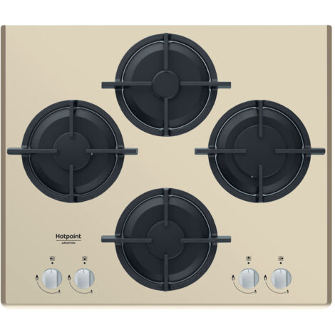 Hotpoint Ariston – Piano cottura a gas 4 fuochi – Cappa integrata – Acciaio inox – Potenza 8.5 kW – Facile da pulire (1/9)