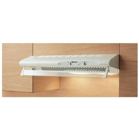 Elica CONCORDE - Cappa sottopensile aspirante 60 cm, 280 m³-h, 69 dB, Controllo a cursore, 3 velocita', Filtro antigrasso in alluminio lavabile, Illuminazione 2x40 W, Bianco