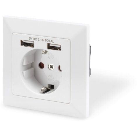 Digitus Presa a Muro Shuko con 2 Prese Usb 5V 2,1A (1/5)