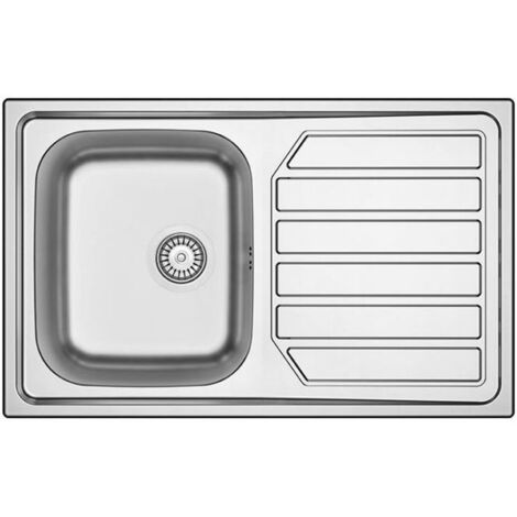 Apell ID861IRBC Serie Idea Lavello da incasso 1 vasca gocciolatoio destra 86x50 cm Acciaio Inox AISI 304 colore Inox (1/2)