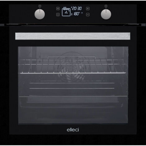 Elleci FKPP60286NS Forno Elettrico Ventilato 73 Litri Plano Plus 60 10 Funzioni Nero 86 Manopole Nere (1/2)
