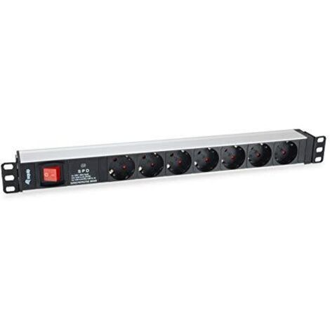 Equip Unita' di Distribuzione dell'Energia (PDU) 7 Prese Ac 1u Nero-Argento (1/4)