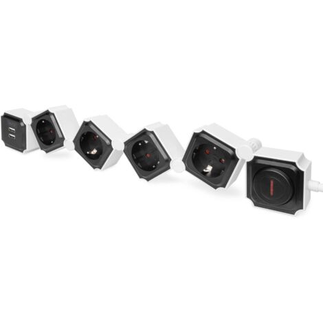 Digitus Presa Multipla Flessibile da 4 con 2 Attacchi Usb e Interruttore (1/5)