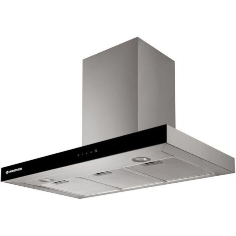 Hoover HBVS985TX - Cappa a parete, aspirante, 90 cm, 620 m³-h, Classe C, 67 dB, comandi elettronici, 3 velocita', illuminazione LED, Acciaio Inox