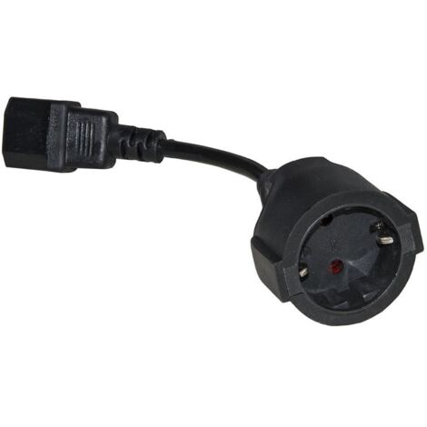 Link cavo adattatore di alimentazione presa schuko tedesca femmina - iec c14 maschio cm 15