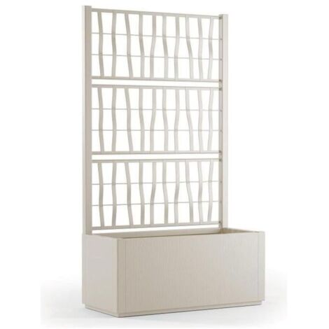 Stefanplast STF1190 Ethica Fioriera Rettangolare con Spalliera 80x36 cm 140 cm da Esterno 80L colore Gesso
