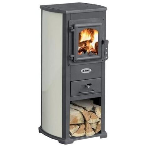 STUFA A LEGNA 5,3 Kw KARMA BEIGE 40x46xH90 cm
