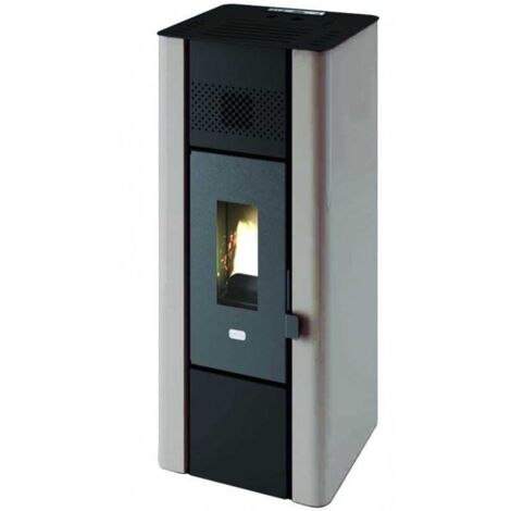 Punto Fuoco – Stufa a pellet 6,3Kw – Pannelli in acciaio verniciato – Scarico fumi posteriore Ø80mm – Volume riscaldabile 50-120 mc – Dimensioni 38x39x89 cm (1/2)