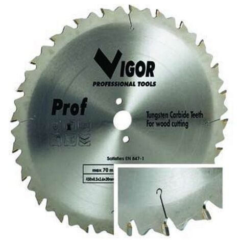 Vigor Lame Circolari Legno 44 Denti Widia F30 Mm.550