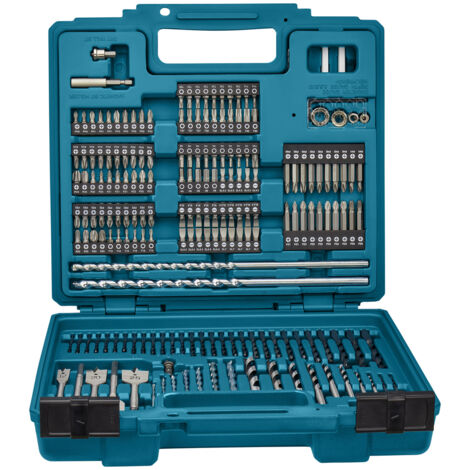 Makita – Set di punte da trapano per metallo e legno – 256 pezzi HSS-R – Custodia trasparente – E11689 (1/10)