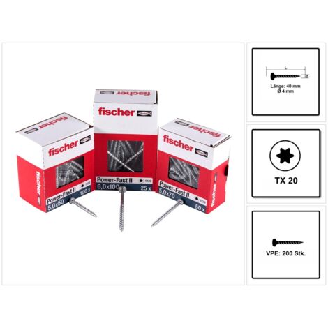 Fischer PowerFast II 4.0x40 PH TX VG Blvz 200 Pezzi