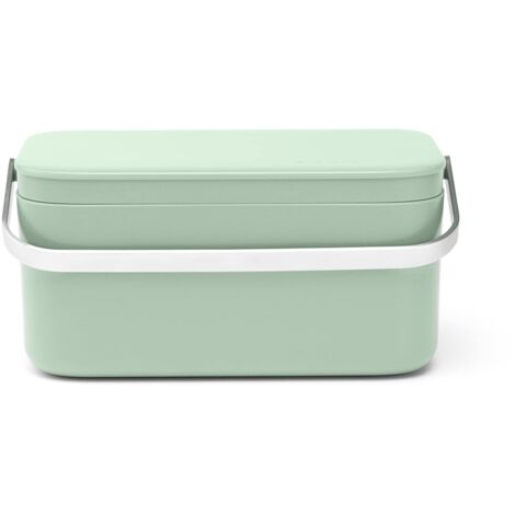 Brabantia - Sinkside Contenitore per Rifiuti Organici - Coperchio Apribile - Maniglia Grande in Acciaio Inox - per Eliminare Gli Avanzi - per il Piano di Lavoro - Jade Green - 22 x 13 x 11 cm (1/4)
