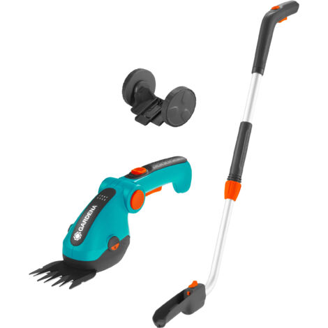 GARDENA Set forbici per erba a batteria + manico e ruote ComfortCut Li (9889-20)