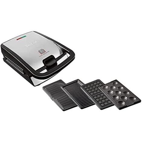 Tefal SW854D16 Macchina per Sandwich Nera Acciaio Inossidabile