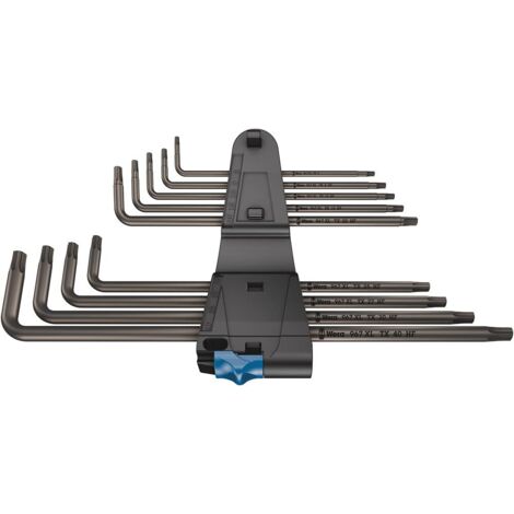 Wera 967/9 TX XL HF 1 TORX interno Kit di chiavi a brugola T 8, T 9, T 10, T 15, T 20, T 25, T 27, T 30, T 40 9 parti
