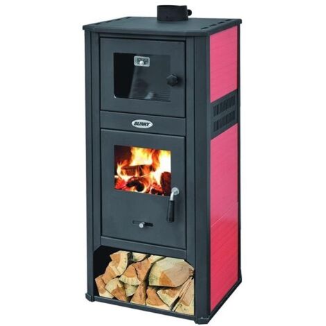Stufa Acciaio Roma S con Forno Rosso