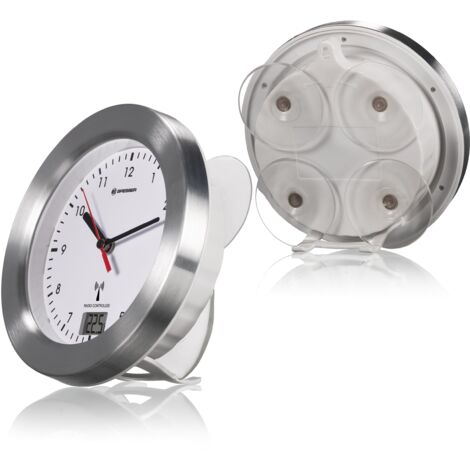 Bresser Optics Mytime bath rc Quartz wall Clock Cerchio Argento, Bianco (1/3)