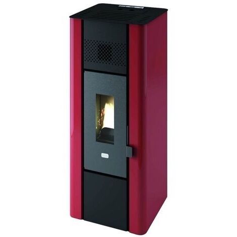 Punto Fuoco – Stufa a pellet 6,3Kw – Colore rosso – Classe energetica fiamma verde – Evacuazione fumi posteriore (1/2)
