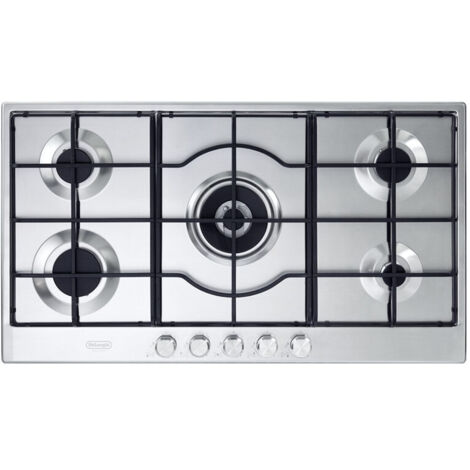 DeLonghi SLF 590 LX Piano Cottura Acciaio Da Incasso 90 cm Gas 5 Fornelli