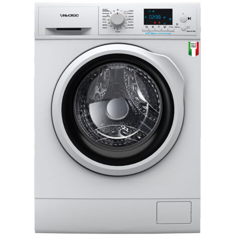 SanGiorgio F1012D9. Tipo di carica: Caricamento frontale. Capacità cestello: 10 kg, Classe di efficienza della centrifuga: B, Silenziosità (centrifuga): 75 dB, Velocità di centrifuga massima: 1200 ...