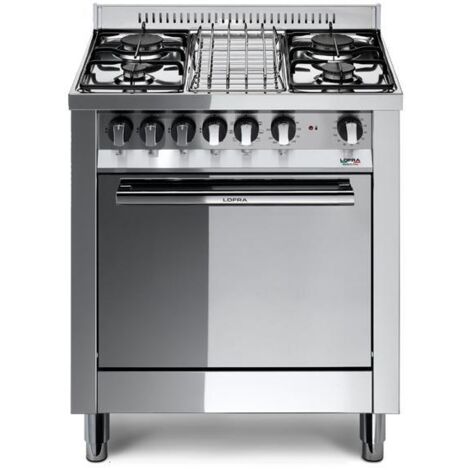 Lofra Cucina 70cm 4 fuochi forno elettrico 9 funzioni 57lt Maxima inox