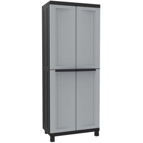 Terry Armadio in resina per esterno porta scope due ante 68x39x170 cm grigio nero