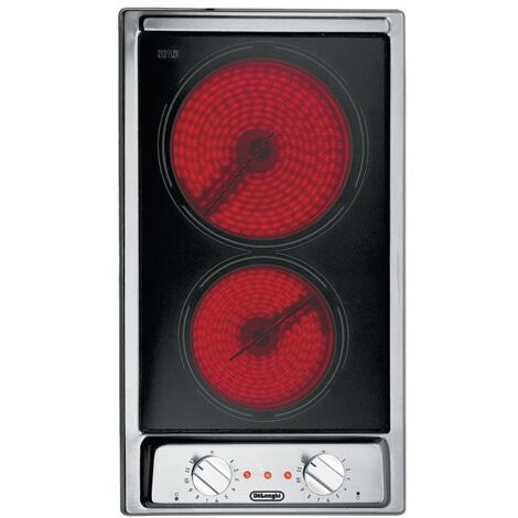 De Longhi AVI 23-2 Linea Domino Piano Cottura Radiante in Vetroceramica 2 Piastre 30 cm Acciaio inox
