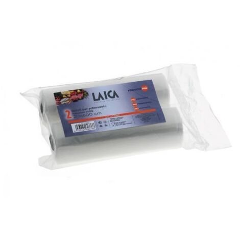 Laica VT3508 Confezione da 2 Rotoli sottovuoto per alimenti, formato 20 x 600 cm