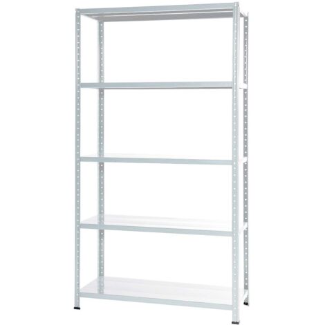SCAFFALE IN METALLO BIANCO ETTORE KIT BULLONI 100 X 40 X H 187 CM CON 5 RIPIANI