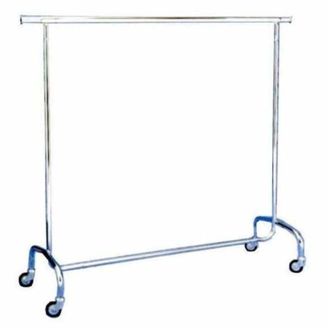 Set Da 2 Stender Appendiabiti In Acciaio Cromato Con Ruote, Altezza Regolabile 125-175 Cm, Lunghezza 100-180 Cm, Carico 130 Kg - 2