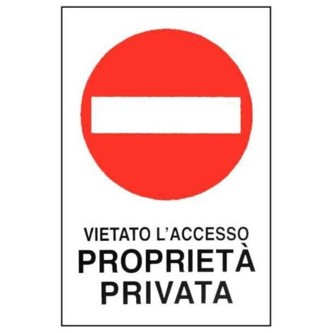 Cartello Proprieta' Privata V.A. 30X 45 Alluminio